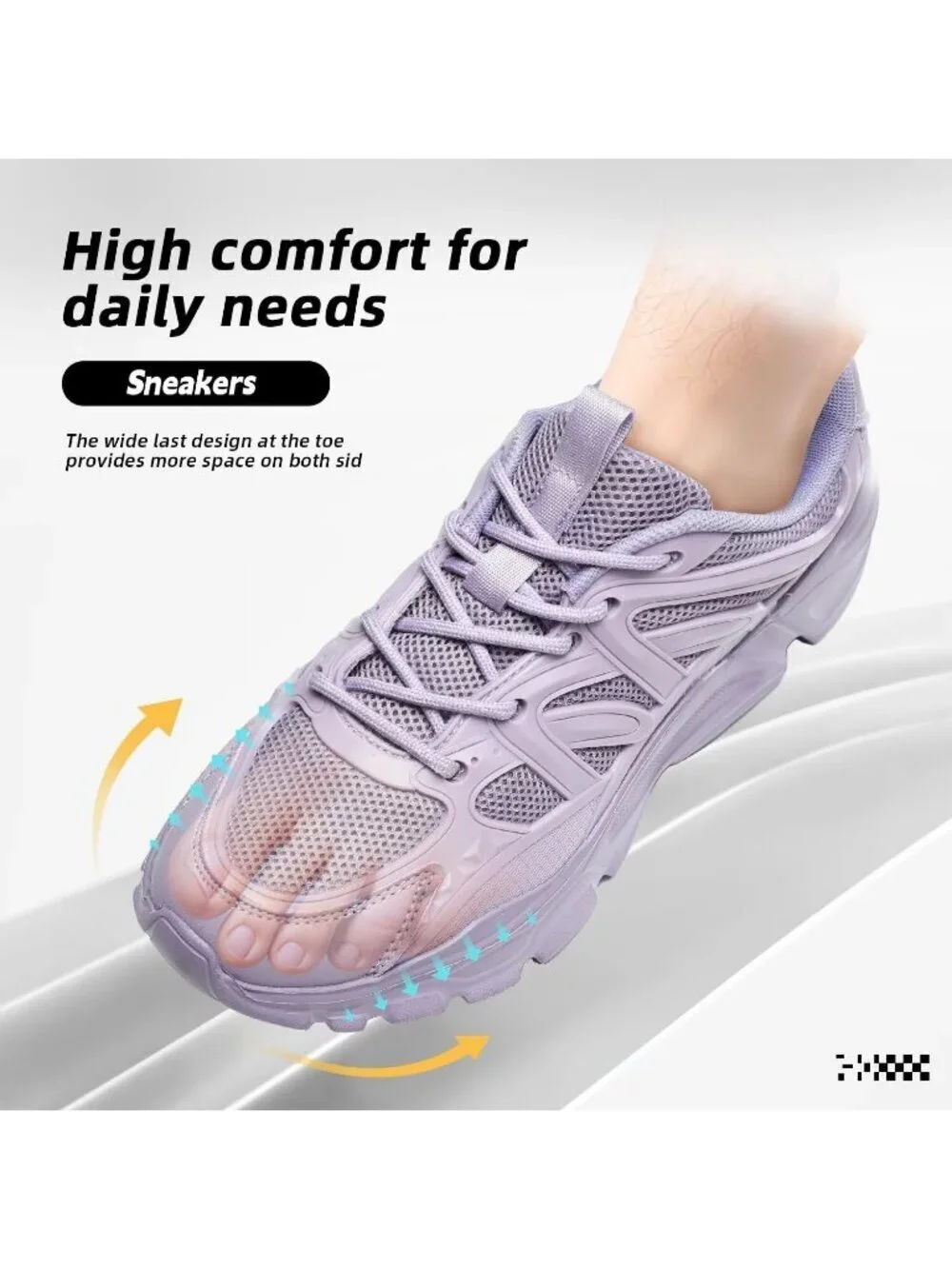 Women's Purple Ladies Walking Comfor Breathable Soft Sole Tennis Sneaker Shoes